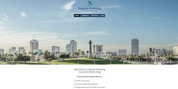 image of avenueadvising.com homepage